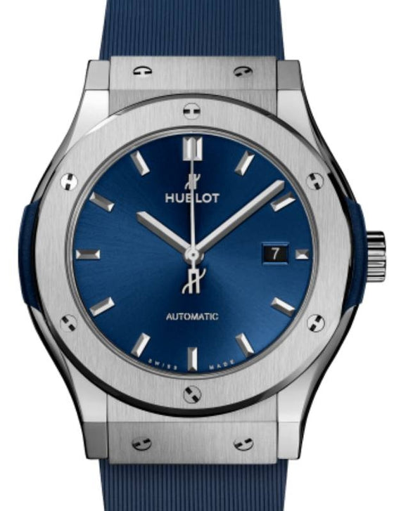 Hublot Classic Fusion 3-Hands Titanium Blue 42mm 542.NX.7170.RX - BRAND NEW