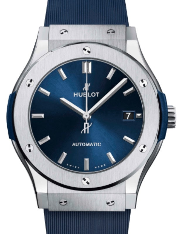 Hublot Classic Fusion 3-Hands Titanium Blue 45mm 511.NX.7170.RX - BRAND NEW