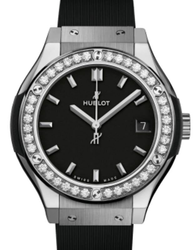 Hublot Classic Fusion 3-Hands Titanium Diamonds 33mm Quartz 581.NX.1171.RX.1104 - BRAND NEW