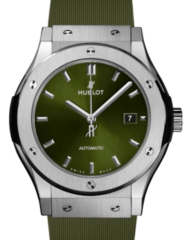 Hublot Classic Fusion 3-Hands Titanium Green 42mm 542.NX.8970.RX - BRAND NEW