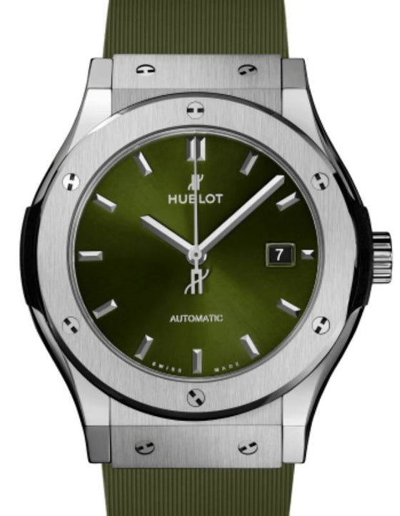 Hublot Classic Fusion 3-Hands Titanium Green 42mm 542.NX.8970.RX - BRAND NEW