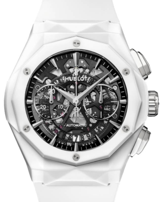 Hublot Classic Fusion Aerofusion Chronograph Orlinski White Ceramic Limited Edition 45mm Skeleton Sapphire Dial 525.HI.0170.RW.ORL21