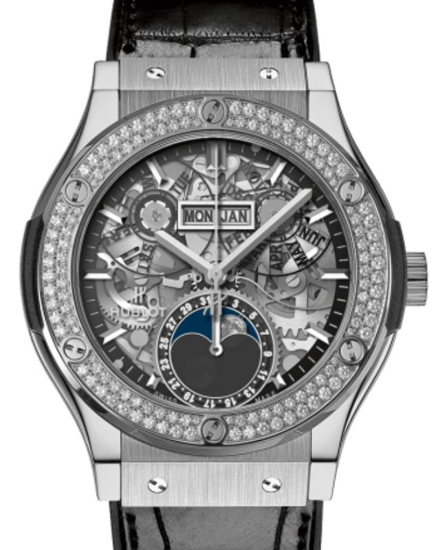 Hublot Classic Fusion Aerofusion Moonphase Titanium Diamonds 42mm 547.NX.0170.LR.1104 - BRAND NEW