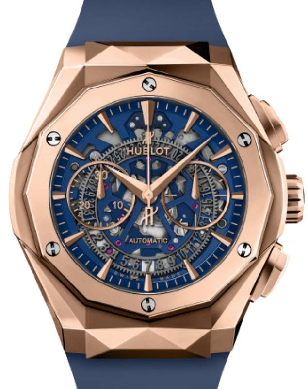 Hublot Classic Fusion Aerofusion Chronograph Orlinski King Gold Blue Limited Edition 45mm Skeleton Sapphire Dial 525.OX.5180.RX.ORL21