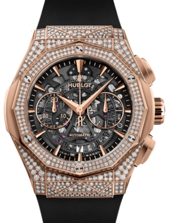 Hublot Classic Fusion Aerofusion Orlinski Chronograph Orlinski King Gold Pave 45mm Skeleton Sapphire Dial 525.OX.0180.RX.1704.ORL19
