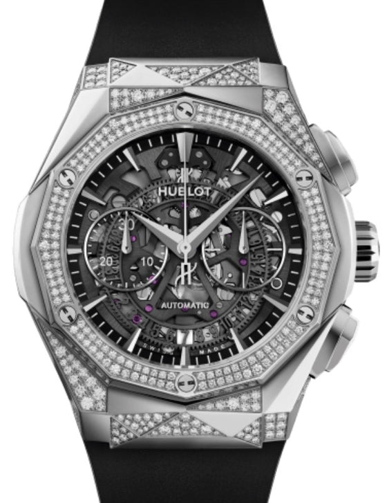 Hublot Classic Fusion Aerofusion Orlinski Chronograph Orlinski Titanium Alternative Pave 45mm Skeleton Sapphire Dial 525.NX.0170.RX.1804.ORL18