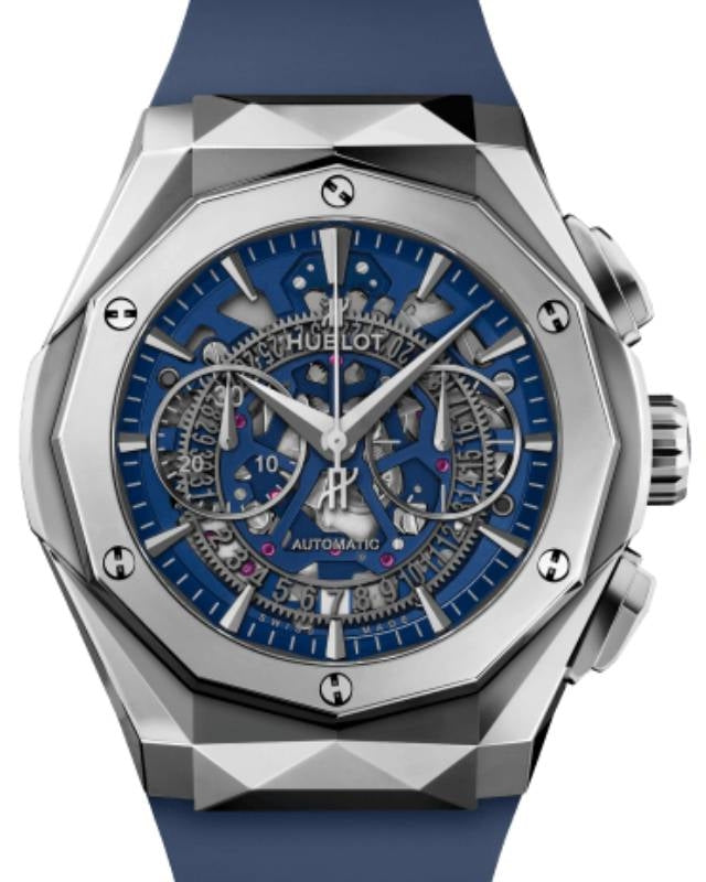 Hublot Classic Fusion Aerofusion Chronograph Orlinski Titanium Blue Limited Edition 45mm Skeleton Sapphire Dial 525.NX.5170.RX.ORL21