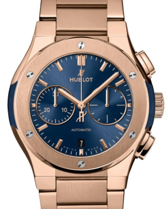 Hublot Classic Fusion Blue Chronograph King Gold Bracelet 42mm 540.OX.7180.OX - BRAND NEW