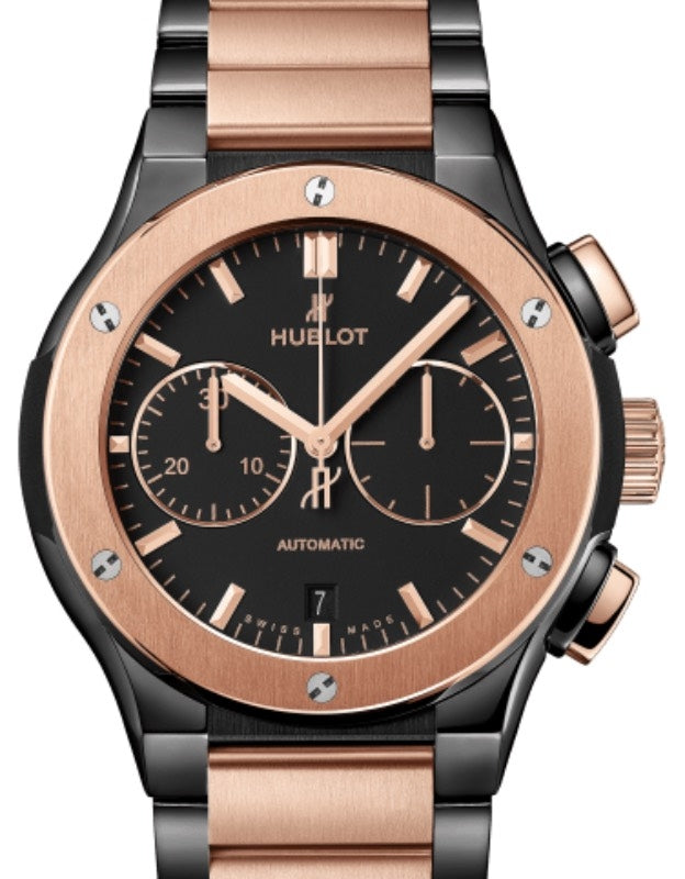Hublot Classic Fusion Chronograph Ceramic King Gold Bracelet 45mm Black Dial 520.CO.1180.CO