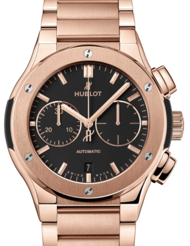 Hublot Classic Fusion Chronograph King Gold Bracelet 45mm Black Dial 520.OX.1180.OX