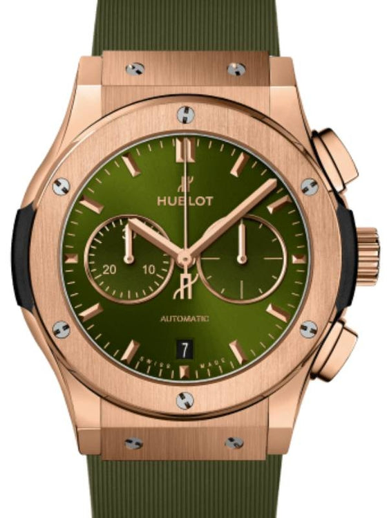 Hublot Classic Fusion Chronograph King Gold Green 42 mm 541.OX.8980.RX - BRAND NEW