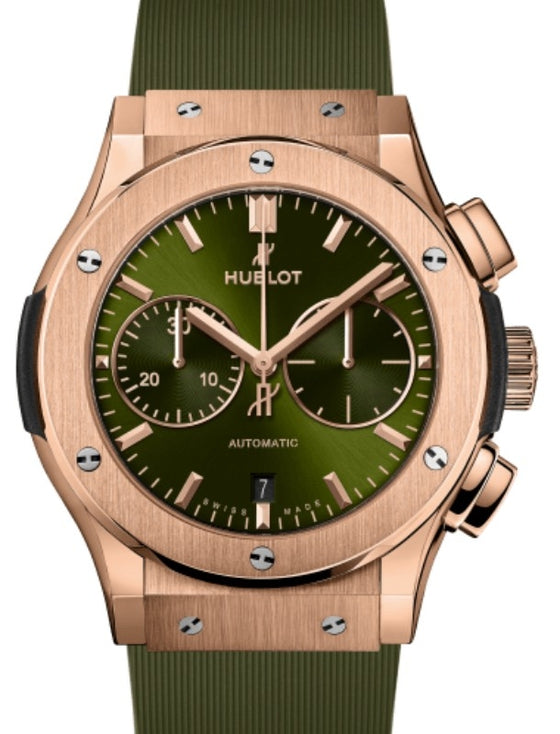 Hublot Classic Fusion Chronograph King Gold Green 45 mm 521.OX.8980.RX - BRAND NEW