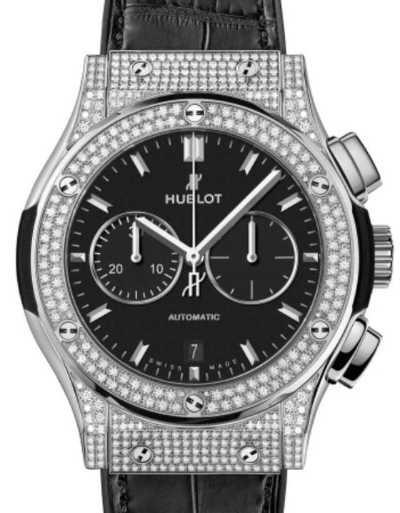 Hublot Classic Fusion Chronograph Titanium Pave 42mm 541.NX.1171.LR.1704 - BRAND NEW
