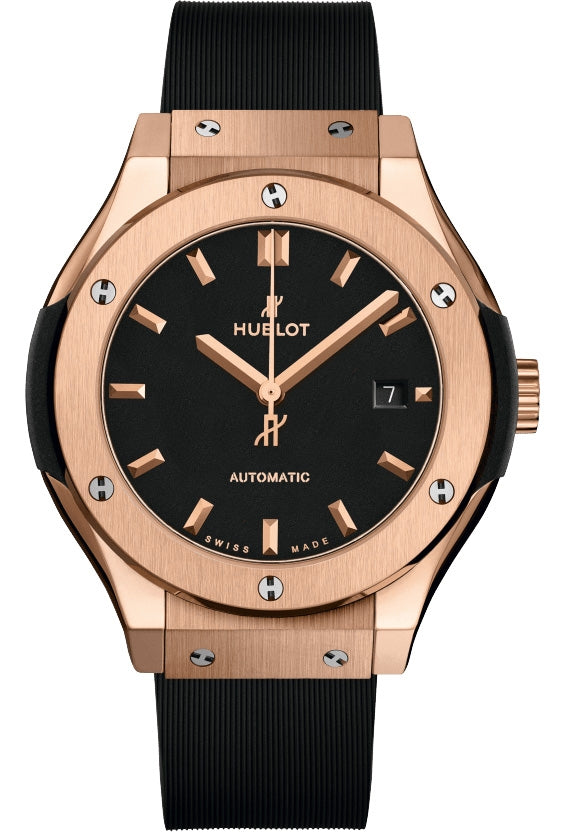 Hublot Classic Fusion 582.OX.1180.RX Black Index Rose Gold Leather 33mm BRAND NEW