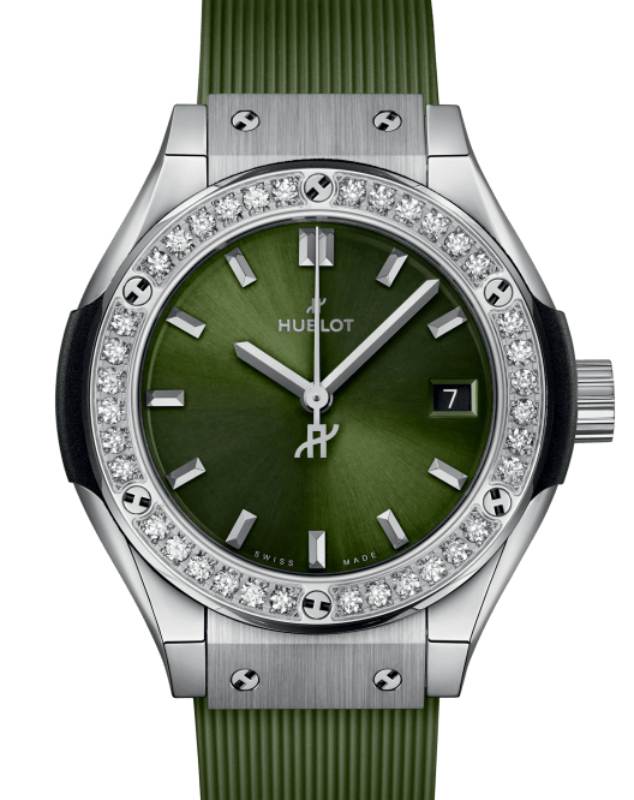 Hublot Classic Fusion Titanium Green Diamonds 29mm 591.NX.8970.RX.1204
