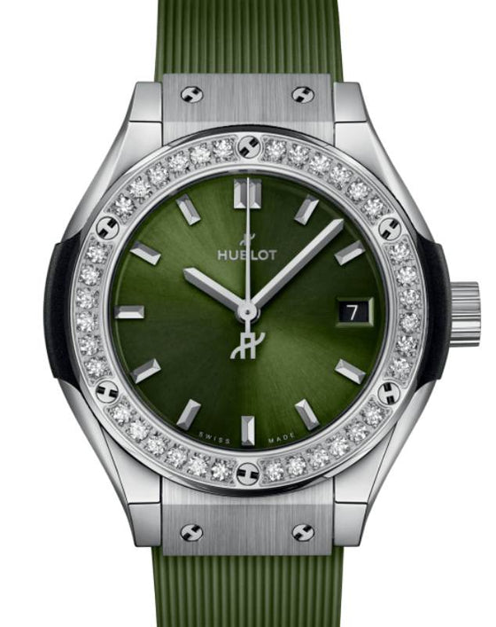 Hublot Classic Fusion Titanium Green Diamonds 29mm 591.NX.8970.RX.1204