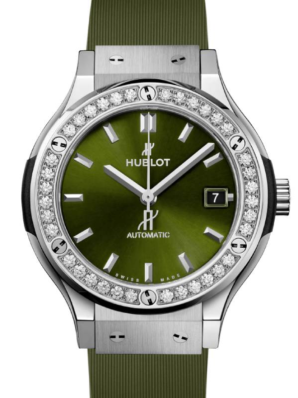 Hublot Classic Fusion Titanium Green Diamonds 38mm 565.NX.8970.RX.1204