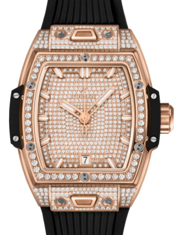 Hublot Shaped Spirit of Big Bang 3-Hands King Gold Full Pave 39mm 662.OX.9000.RX.1604 - BRAND NEW