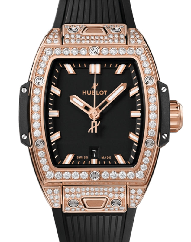 Hublot Shaped Spirit of Big Bang 3-Hands King Gold Pave 32mm 682.OX.1180.RX.1604 - BRAND NEW