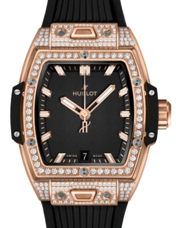 Hublot Shaped Spirit of Big Bang 3-Hands King Gold Pave 39mm 662.OX.1180.RX.1604 - BRAND NEW