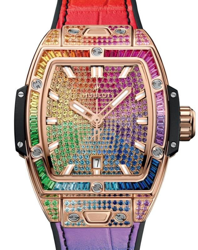 Hublot Shaped Spirit of Big Bang 3-Hands King Gold Rainbow 32mm 682.OX.9900.LR.0999 - BRAND NEW