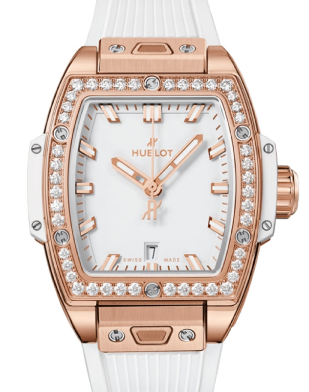 Hublot Shaped Spirit of Big Bang 3-Hands King Gold White Diamonds 32mm 682.OE.2080.RW.1204 - BRAND NEW