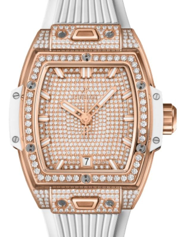 Hublot Shaped Spirit of Big Bang 3-Hands King Gold White Full Pave 39mm 662.OE.9000.RW.1604 - BRAND NEW