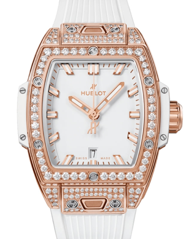 Hublot Shaped Spirit of Big Bang 3-Hands King Gold White Pave 32mm 682.OE.2080.RW.1604 - BRAND NEW