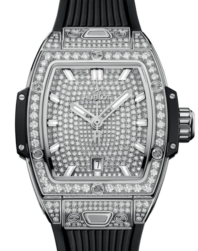Hublot Shaped Spirit of Big Bang 3-Hands Steel Full Pave 32mm 682.SX.9000.RX.1604 - BRAND NEW