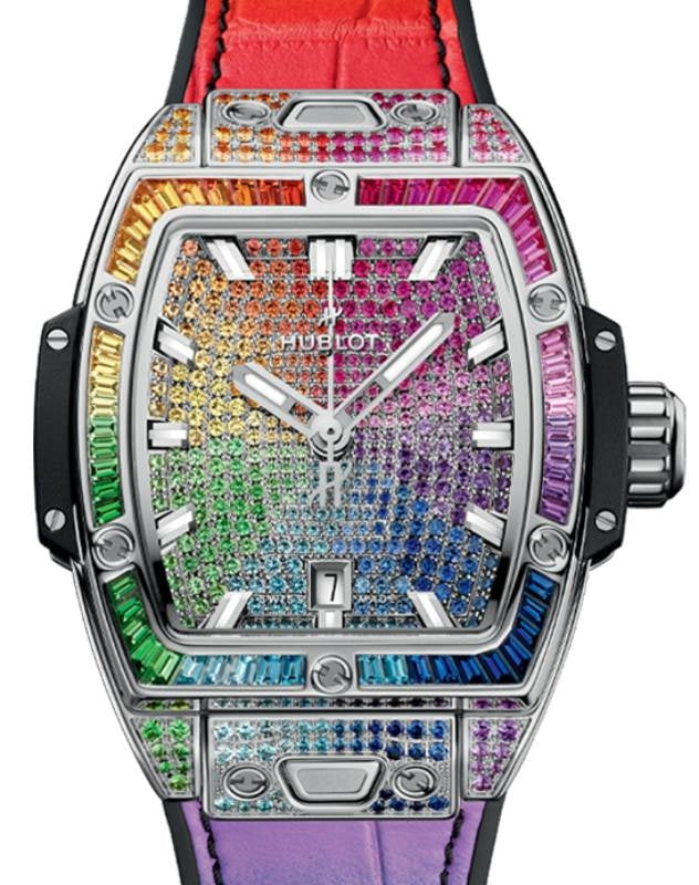 Hublot Shaped Spirit of Big Bang 3-Hands Steel Rainbow 32mm 682.SX.9900.LR.0999 - BRAND NEW