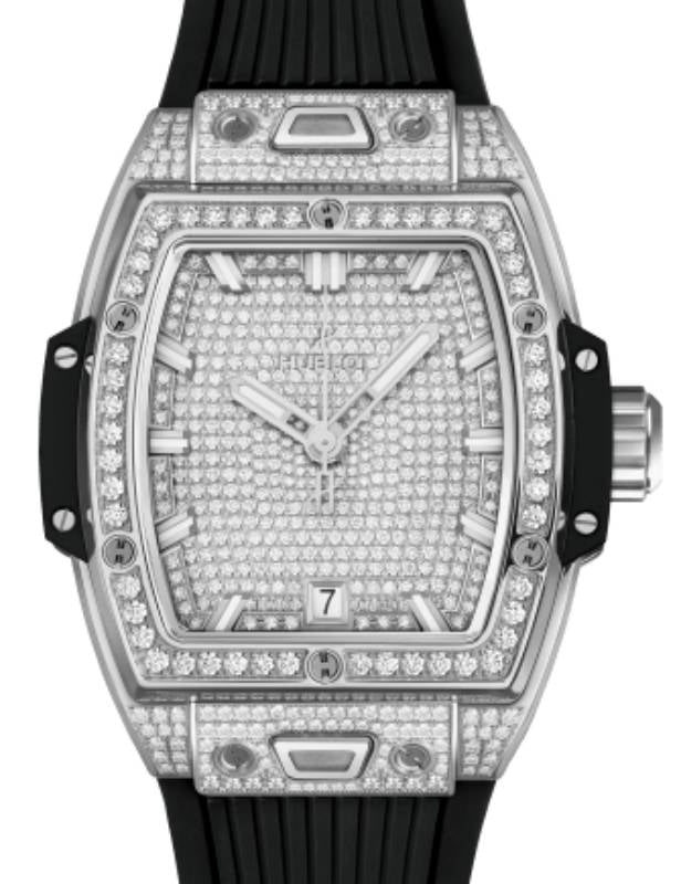 Hublot Shaped Spirit of Big Bang 3-Hands Titanium Full Pave 39mm 662.NX.9000.RX.1604 - BRAND NEW