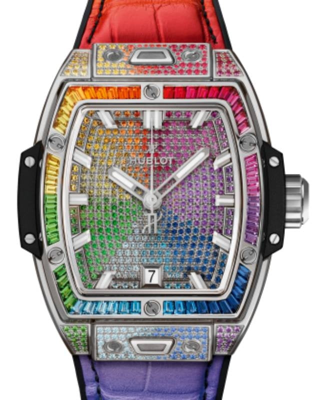 Hublot Shaped Spirit of Big Bang 3-Hands Titanium Rainbow 39mm 662.NX.9900.LR.0999 - BRAND NEW