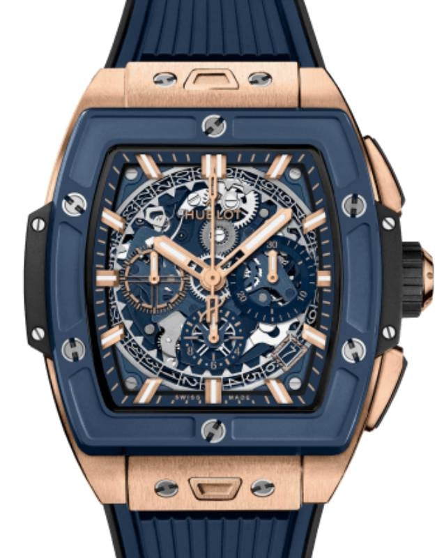 Hublot Shaped Spirit of Big Bang King Gold Blue Ceramic 42mm 642.OL.7180.RX