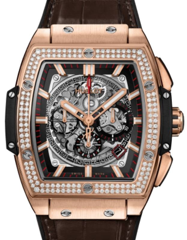 Hublot Shaped Spirit of Big Bang Chronograph King Gold Diamonds 45mm Sapphire Dial 601.OX.0183.LR.1104