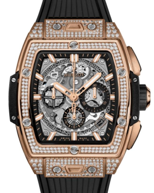 Hublot Shaped Spirit of Big Bang Chronograph King Gold Pave 42mm 642.OX.0180.RX.1704 - BRAND NEW