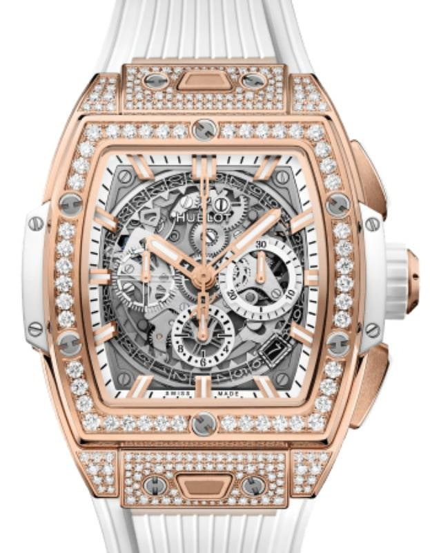 Hublot Shaped Spirit of Big Bang Chronograph King Gold White Pave 42mm 642.OE.2010.RW.1604 - BRAND NEW