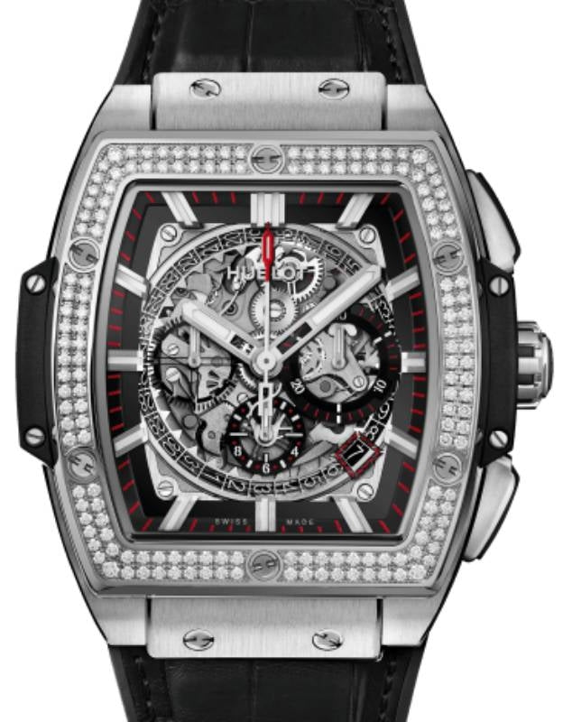 Hublot Shaped Spirit of Big Bang Chronograph Titanium Diamonds 45mm 601.NX.0173.LR.1104