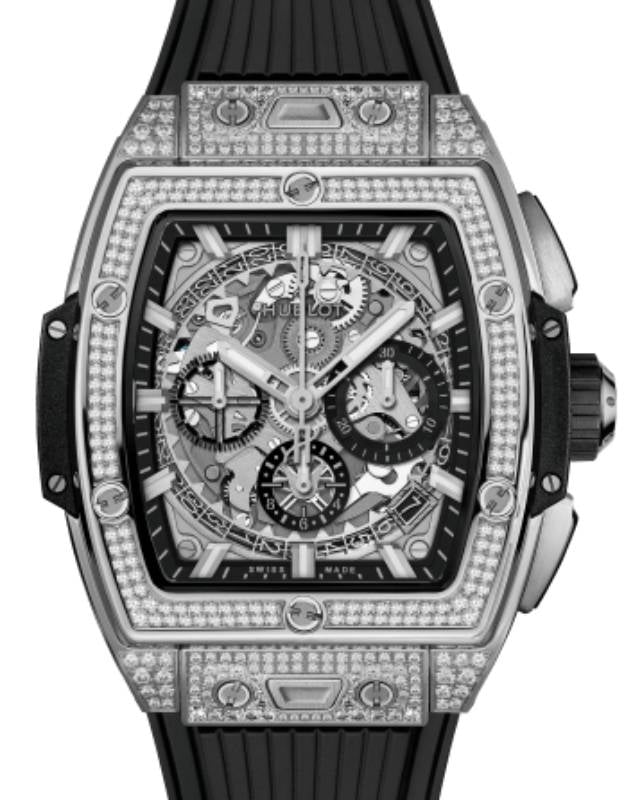 Hublot Shaped Spirit of Big Bang Chronograph Titanium Pave 42mm 642.NX.0170.RX.1704 - BRAND NEW