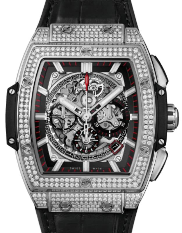 Hublot Shaped Spirit of Big Bang Chronograph Titanium Pave 45mm 601.NX.0173.LR.1704