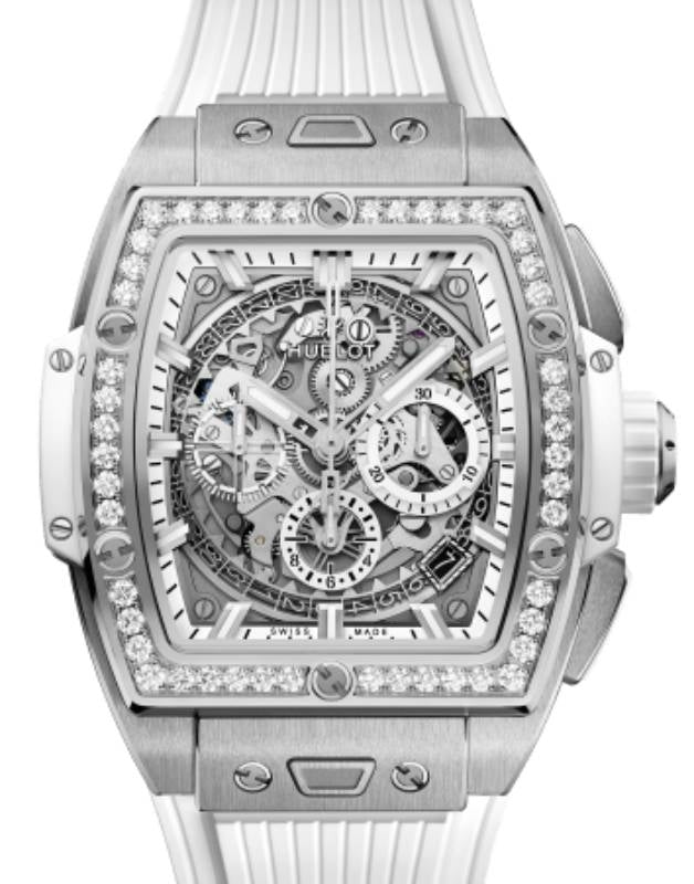 Hublot Shaped Spirit of Big Bang Chronograph Titanium White Diamonds 42mm 642.NE.2010.RW.1204 - BRAND NEW