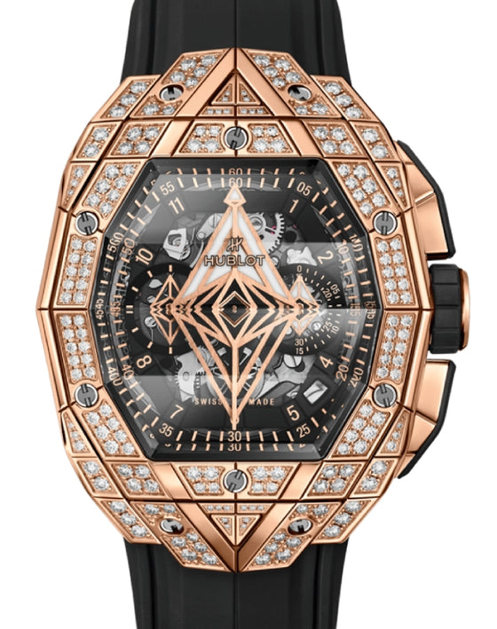 Hublot Shaped Spirit of Big Bang Partnerships Sang Bleu King Gold Pave 648.OX.0108.RX.1604.MXM23 - BRAND NEW