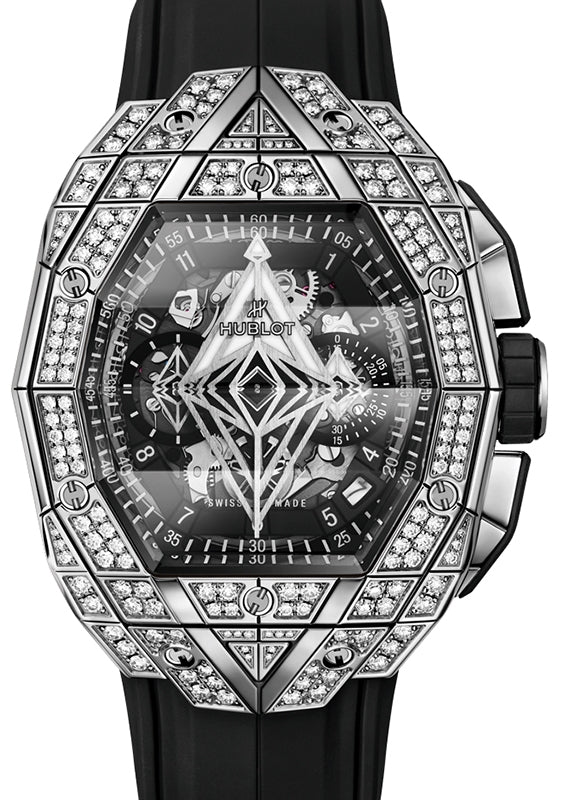 Hublot Shaped Spirit of Big Bang Sang Bleu Titanium Pave 42mm 648.NX.0107.RX.1604.MXM23 - BRAND NEW