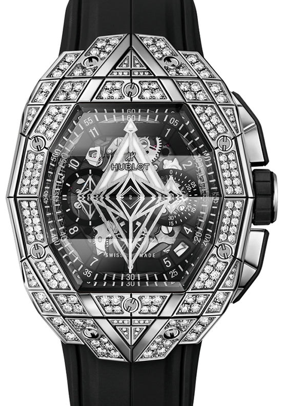 Hublot Shaped Spirit of Big Bang Sang Bleu Titanium Pave 42mm 648.NX.0107.RX.1604.MXM23 - BRAND NEW