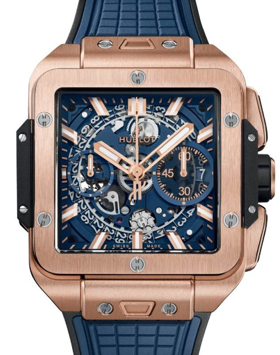 Hublot Shaped Square Bang Unico King Gold Blue 42mm 821.OX.5180.RX - BRAND NEW