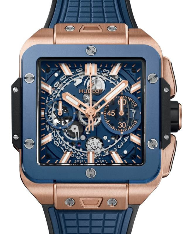 Hublot Shaped Square Bang Unico King Gold Blue Ceramic 42mm 821.OL.5180.RX - BRAND NEW