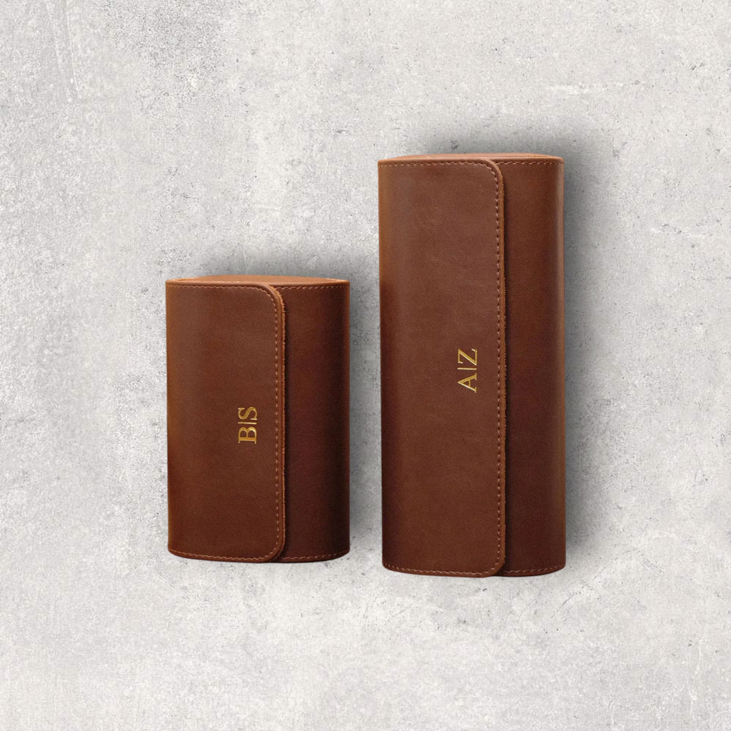Signature Leather Watch Roll — Personalized with Your Initials