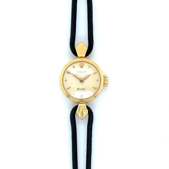 Rolex Orchid 18K Gold Not Specified Vintage Dress Watch Manual Winding Smooth Bezel