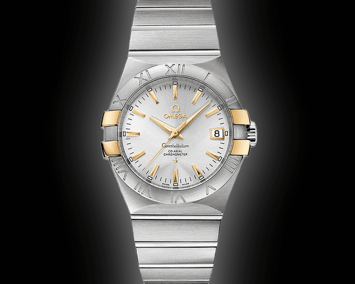 Omega Constellation Co-Axial 123.20.38.21.06.001 38mm Grey Index Roman Yellow Gold Stainless Steel - BRAND NEW