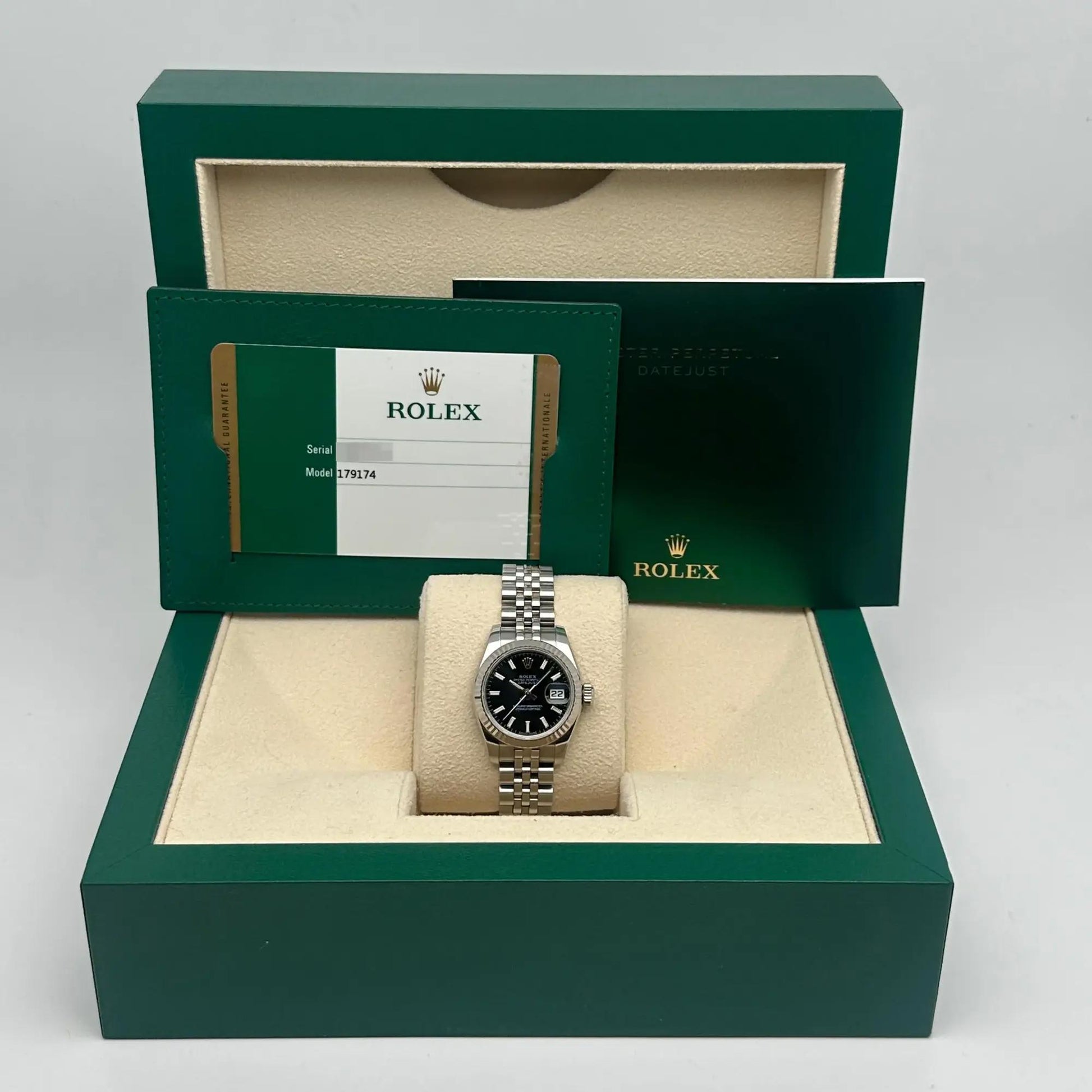 Rolex Lady-Datejust 26 26 mm 179174-BLKJDO Steel/White Gold Black