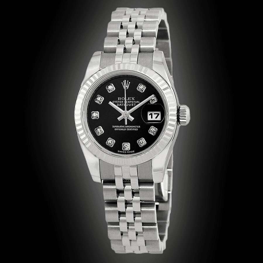 Rolex Lady-Datejust 26 26 mm 179174-BLKSBRJ Steel/White Gold Black